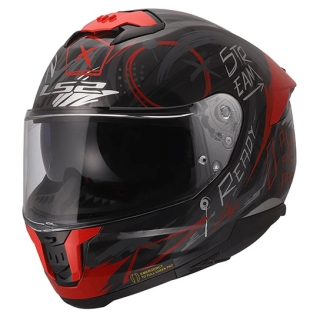 LS2 Stream II Scratches helmet Black/Red