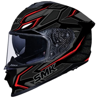 SMK Titan Panther Fiber Matt Helmet -Black/Grey/Red