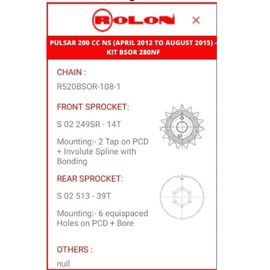 Buy Pulsar 200 NS Noise Free Chain Sprocket Kit Online