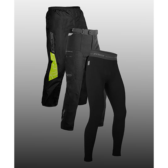 Rynox H2Go Pro 2 Rain Pants - MODULAYER: Over Any Rynox Riding Pants or On Their Own