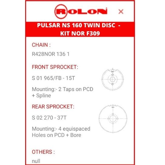 Buy Pulsar NS 160 Twin Disk Chain Sprocket Kit Online