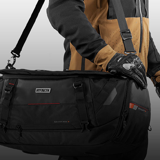 Rynox Optimus Tail Bag 50L WP - Off-Bike Carry