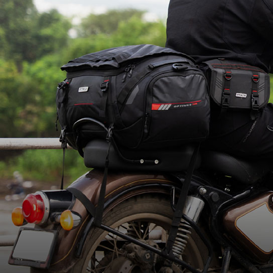 Rynox Optimus Tail Bag 50L WP - Zero-Displacement Mounting