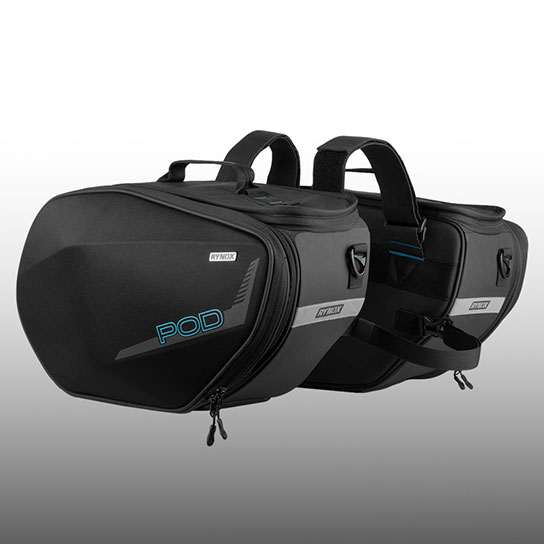 Rynox Pod Saddlebags 52L WP - Built for Upswept Silencers
