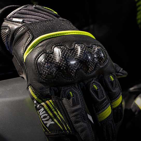Rynox Tornado Pro 5 Gloves - Carbon-Fibre Knuckle Protector and Wrist Slider